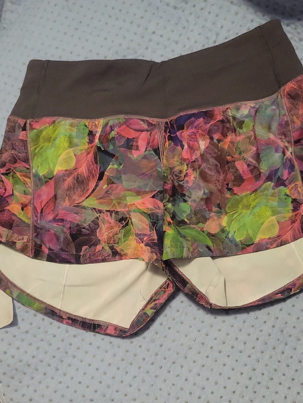 lululemon athletica Multicolor Floral Athletic Shorts with Dark Waistband